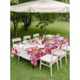 thumbnail image 3 of Outdoor Tablecloth with Umbrella Hole and Zipper, Valentine's Day Rectangle Table Cloth 60x84 Inch Waterproof Tablecloth, Pink Love Gnomes Roses Romantic Picnic Table Cover for Patio Camping, 3 of 7