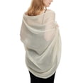 thumbnail image 6 of Lumtrix Vintage Scarf Fringed Edges Lightweight Breathable Wrap Sheer Daily Outdoor Shawls Beige One Size, 6 of 6