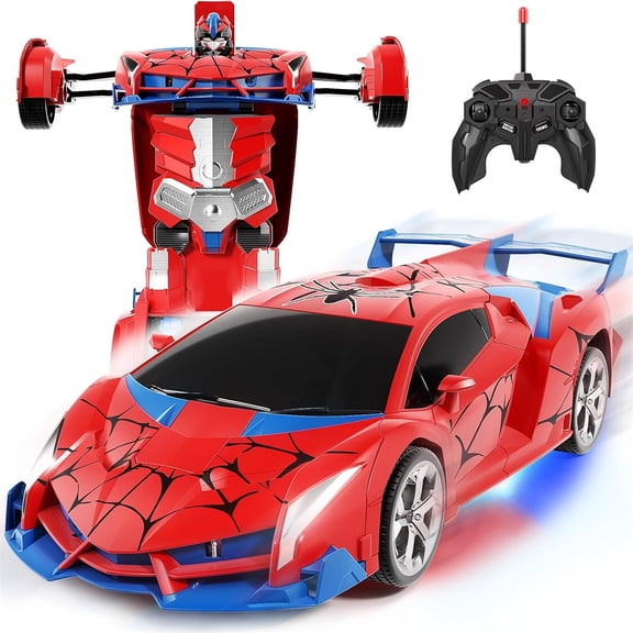 Transformable Robot Car Toy - 2-in-1 Remote Control Electric Racing Vehicle with Realistic Sounds, 360° Drift, USB Rechargeable, Perfect for Birthdays, Christmas, Halloween Gifts, Toy Cars