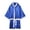 Blue, variant on YIFAEUX Boxing Robe Silky Comfortable Loose Fit Long Sleeve Hooded Show Nylon Muay Thai Boxing Robe Boxing Performance