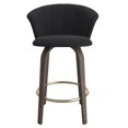 thumbnail image 4 of Tula 26" Contemporary Velvet Upholstered/Wood Counter Stool in Black, 4 of 5