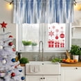 thumbnail image 6 of Blue Gray Valances for Windows, Decorative Rod Pocket Window Valance Curtains, Modern Simple Abstract White Ombre Texture Short Curtain Drapes for Kitchen/Living Room, 2 Panels, 42" W x 18" L, 6 of 8