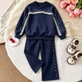 thumbnail image 2 of HAYIMI Girls Soft My First Cozy Crewneck Sweatshirt And Pants For Kids Adorable Two Piece Outfit Sets For Everyday Comfort And Versatile Clothes Sets, 2 of 6