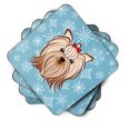 thumbnail image 2 of Carolines Treasures BB1638FC Snowflake Yorkie Yorkishire Terrier Foam Coaster Set of 4 3 1/2 x 3 1/2 multicolor, 2 of 3