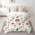 thumbnail image 2 of Homewish Cartoon Red Mushroom 7pcs Bedding Comforter Set For Kids Teens Female Girls,Flying Colorful Butterflies Queen Bedding Sets Super Cozy,Botanical Plants Queen Sheet Sets, 2 of 8