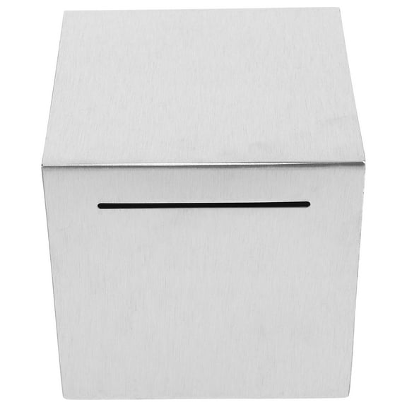 Minkissy Stainless Steel Money Saving Bank Metal Box for Adults Storage