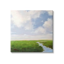 Stupell Industries Rural Country Grassland Stream Painting Gallery Wrapped Canvas Print Wall Art, Design by Catherine Andersen