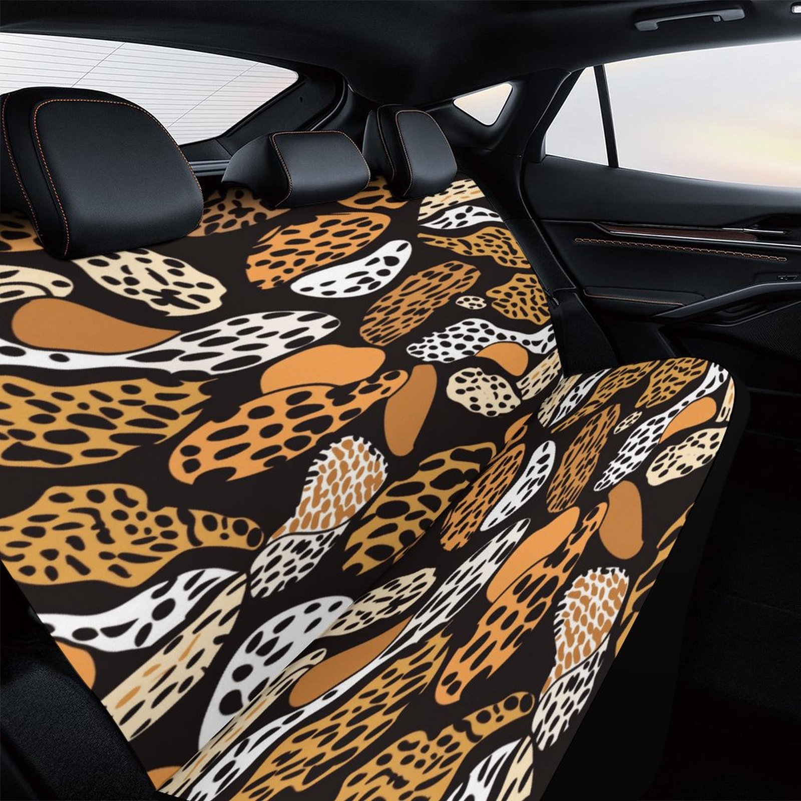 Animal Print Patterns Printed Universal Back Bench Car Seat Cover Pack of 2 Rear Seat Covers for for Most Cars,Trucks,SUVs Or Van
