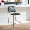 thumbnail image 4 of SAFAVIEH Bahari Square Mid Back Counter Stool, Black/Silver, 4 of 13