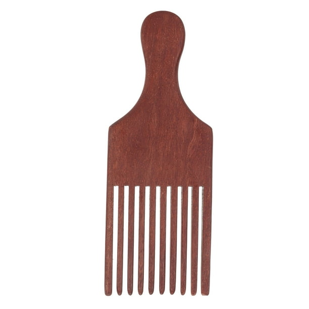 Peine de madera para desenredar y dar volumen, herramienta de peinado para cabello afro grueso y rizado.