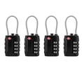 thumbnail image 1 of Luggage Locks, [Upgrade Version][4 Pack] TSA Approved Suitcase Lock 4-Digit Re-settable Combination Lock, Cable Backpack Locks, Code Lock for Travel Suitcase Luggage Bag Lockers (Black), 1 of 5