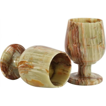 Radicaln 5 inches Green Onyx Marble Wine Glass Set of 2 - Cocktail Glasses for Wine & Champagne Flutes - Whiskey Tumblers Barware & Wedding Gift Ideas