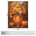 thumbnail image 4 of Chilfamy Pumpkin Flowers Wooden Background Flannel Throw Blanket for Couch Sofa Bed All Seasons Camping School Travel, Anti-Pilling Lightweight Cozy Blanket 60x80in, 4 of 6