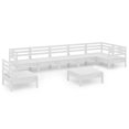 thumbnail image 2 of vidaXL 8 Piece Garden Lounge Set Solid Pinewood White, 2 of 8