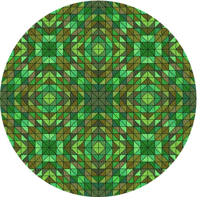 Ahgly Company Machine Washable Indoor Round Transitional Dark Forest Green Area Rugs, 7' Round