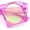 Pink - Yellow, variant on Retro Square Round Circle Lens Plastic Geometric Mod Sunglasses All Black