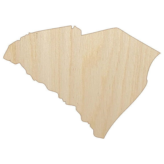 South Carolina State Silhouette Wood Shape Unfinished Piece Cutout Craft DIY Projects - 4.70 Inch Size - 1/8 Inch Thick