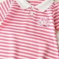 thumbnail image 3 of mgoYE Girls Striped Polo Dress Short Sleeve Cotton Casual Dress for Toddler Little Baby Girls, Bear Embroidery Cute Soft Spring Summer Dress(Pink,7-8 Years), 3 of 3
