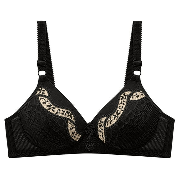 Dianli Plus Size Bras for Women Print Loose Fit Casual Vintage Womens Solid Lace Lingerie Bras Plus Size Underwear Bralette Bras Comfortable Bra Sale Clothes