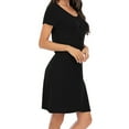 thumbnail image 4 of Shine Up Nightgowns for Women Button Down Pajamas Dress Short Sleeve Scoop Neck Sleepwear, 4 of 7