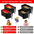 thumbnail image 3 of LAICAIW 2 PCS Air Fryer Silicone Liners, 10 QT Reusable Rectangular Air Fryer Silicone Basket Insert Pot Baking Tray Accessories for Ninja DZ401 DZ550 | Non-stick | Easy Cleaning | Food Grade |Heat, 3 of 7