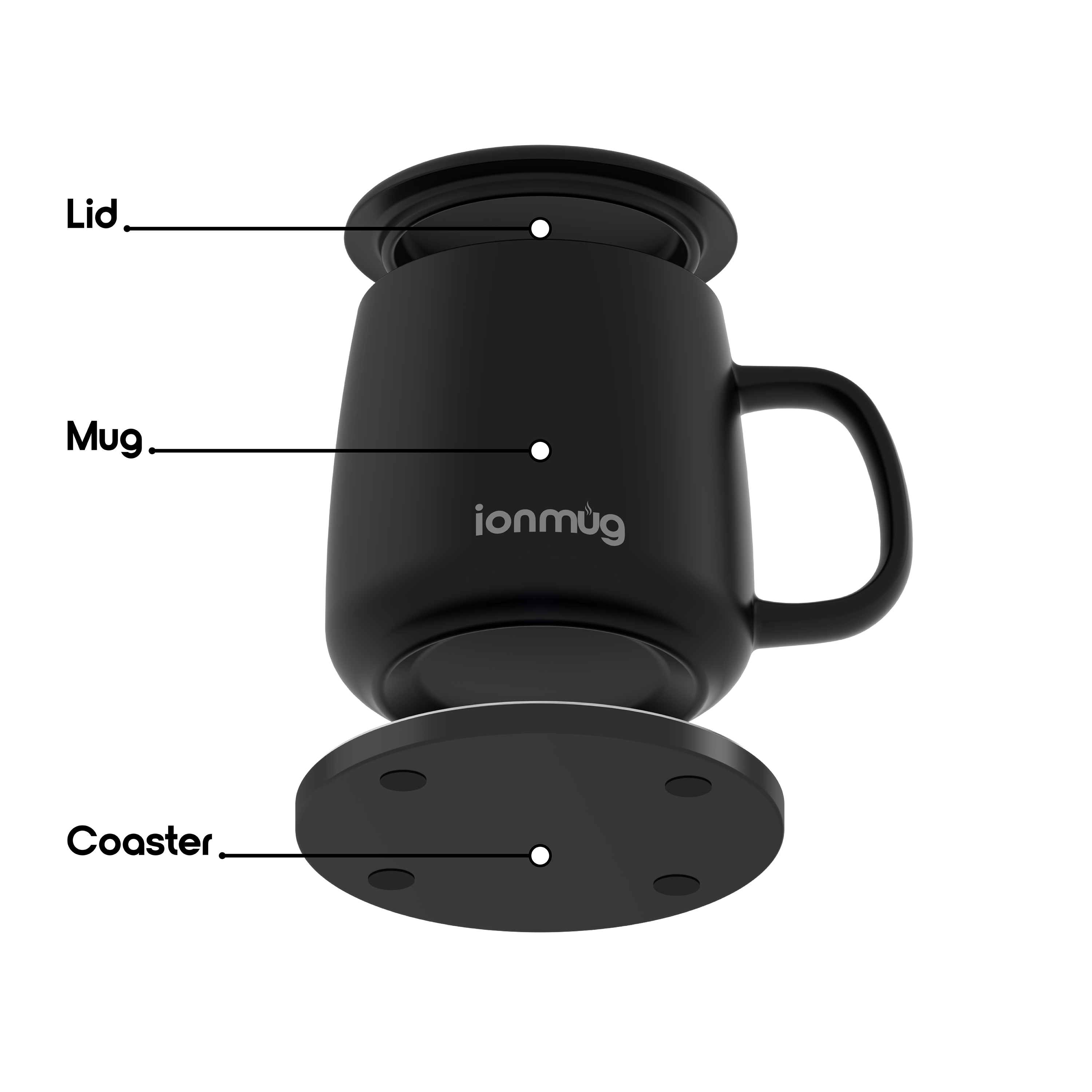 ionMug and Charging Coaster – 12.8oz Heated Ceramic Coffee Mug with Wireless Charging Coaster - image 2 of 11