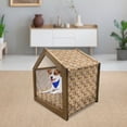 thumbnail image 3 of Tiger Pet House, Tropical Animals of Bengal and Toucan Harmonious Nature, Outdoor & Indoor Portable Dog Kennel with Pillow and Cover, 5 Sizes, Earth Yellow Dark Blue, by Ambesonne, 3 of 5