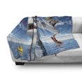thumbnail image 3 of Sealife Soft Flannel Fleece Throw Blanket, Unusual Marine Navy Life Animals Fish Sharks Karate Kid and Comics Balloon Art, Cozy Plush for Indoor and Outdoor Use, 50" x 70", Multicolor, by Ambesonne, 3 of 6