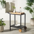 thumbnail image 2 of Safavieh Couture Tonga Aluminum Outdoor Bar Cart, Black/Natural, 2 of 14