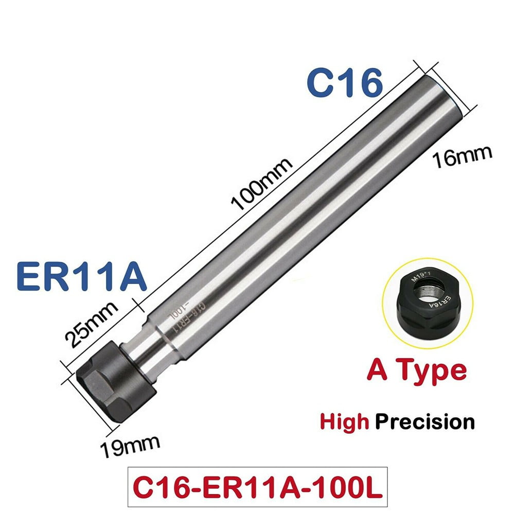 ER20A Collet Chuck Holder CNC Milling Extension Rod Straight Shank 