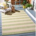 thumbnail image 2 of Safavieh Courtyard Ermintrude Striped Indoor/Outdoor Area Rug, Beige/Sage Green, 5'3" x 7'7", 2 of 9