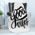 thumbnail image 4 of Chill Soft Flannel Fleece Throw Blanket, Hand Drawn Style Lettering Motivation Phrase Modern Grunge Look, Cozy Plush for Indoor and Outdoor Use, 70" x 90", Black White, by Ambesonne, 4 of 5