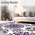 thumbnail image 2 of ODIKA 5x7 Machine Washable Non-Slip Area Rug, La Jolla Botanical Tapestry High Traffic Rug with Pad, Purple, 663676, 2 of 8