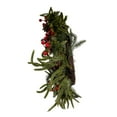 thumbnail image 6 of Kurt S. Adler 24 in. Unlit Berries & Pinecone Rattan Wreath - Green, 6 of 6