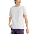 thumbnail image 2 of Handshe Workout Shirts for Men Quick Dry Athletic Short Sleeve T-Shirt Round Neck Solid Color Outdoor Running Pullover Tops, 2 of 6