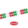 thumbnail image 3 of Beistle Club Pack of 12 Red White and Green Tissue Garland Party Decoration 12', 3 of 4