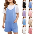thumbnail image 3 of Ruyang Girls Rompers Wide Leg Shortalls Spaghetti Strap Jumpsuits Sleeveless Overalls Loose Short Rompers Wide Leg Jumpsuits, 3 of 8