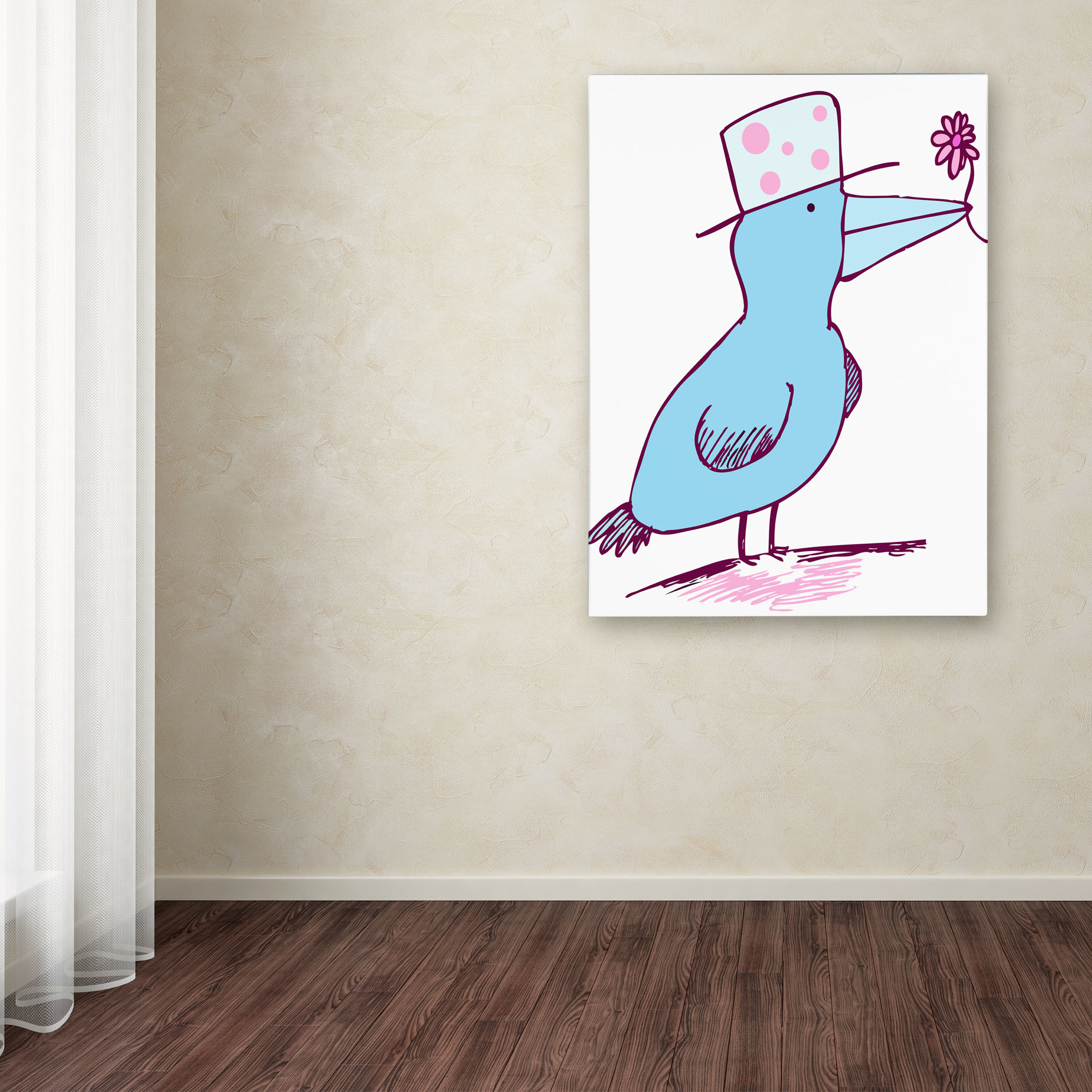 Trademark Fine Art "Flower Bird" Canvas Art by Carla Martell