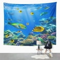 thumbnail image 1 of UFAEZU Red Underwater Tropical Fish on Coral Reef Blue Wall Art Hanging Tapestry Home Decor for Living Room Bedroom Dorm 60x80 inch, 1 of 1