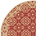 thumbnail image 2 of SAFAVIEH Courtyard Austin Geometric Indoor/Outdoor Area Rug, 5'3" x 5'3" Round, Red/Cream, 2 of 4