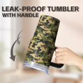 thumbnail image 5 of Camo 20oz Stainless Steel Tumbler with Handle and Straw – Insulated Travel Cup with Sliding Lid, 360° Full Wrap Printed Mug for Home, Outdoor & Sports Use, Camouflage, 5 of 6