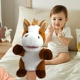 thumbnail image 4 of Pony Hand Puppet with Movable Mouth, Soft Fabric Interactive Role Play Toy for 3+ Years, Storytelling Companion, 4 of 9