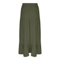 thumbnail image 5 of Women's Flowy Maxi Skirt with Side Slit Elastic High Waisted Casual Summer Long Skirts Vacation A-Line Pleated Skirt, 5 of 7