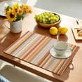 thumbnail image 2 of Burnt Orange Striped Placemats Set of 4, Farmhouse Orange Ombre Stripes Placemats for Dining Table, Place Mats for Kitchen Tabletop, Waterproof Wipeable Dining Table Mats Set, 2 of 8
