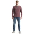 thumbnail image 4 of SPEEDRUN Men's Long Sleeve Henley Shirts Button Placket Leisure Casual Shirt Basic T-Shirt Stand-Up Collar Summer Henley Shirt Wine Red 2XL, 4 of 8