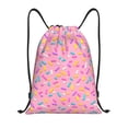 thumbnail image 1 of Xecao Pink Donut Pattern Sports Drawstring Backpack - String Swim Gym Bag with Wet Proof Pocket for Women&Men-Small, 1 of 6