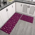 thumbnail image 2 of Purple Christmas Star Pattern Kitchen Rugs Sets Of 2,Anti Fatigue Kitchen Mat Rugs Non Slip Washable,Decorative Kitchen Floor Mats for Kitchen,Sink,Laundry,17"x30"+17"x47", 2 of 7
