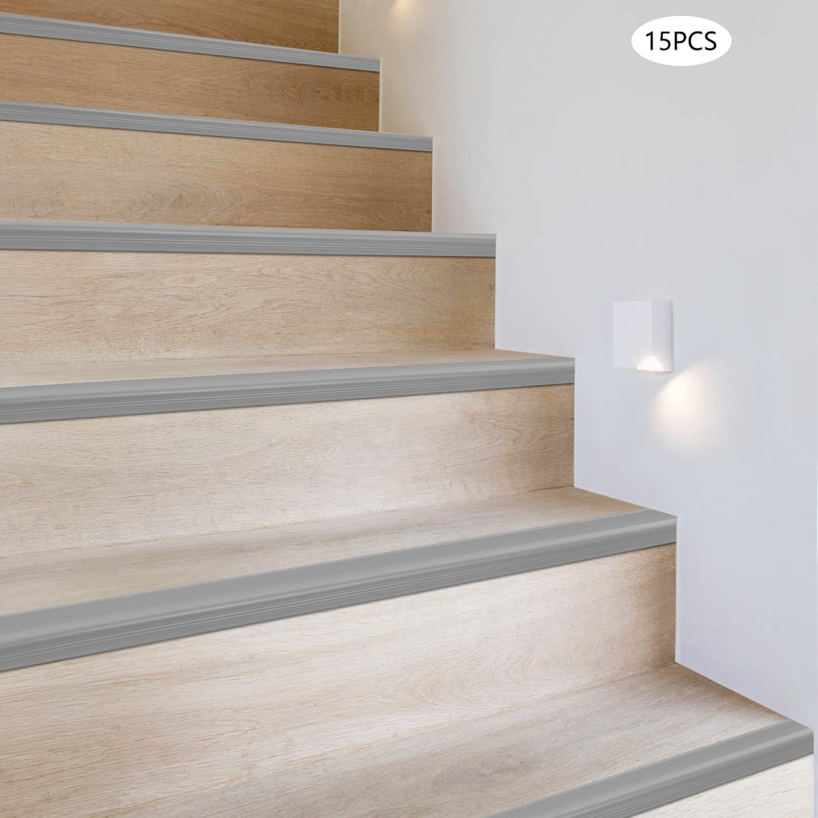 Stair Edge Protector, Stair Corner Trim Strips, Step Edge Trim for Schools, Daycare Centers, Kindergartens, Hospitals, Shopping Centers (35.43*1.97*0.98inch)