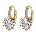 thumbnail image 2 of Fiaya Women Fashion Heart Earrings, Heart-Cut Cubic Zirconia Ear Button, Birthstones Earrings Gift for Women (C), 2 of 2