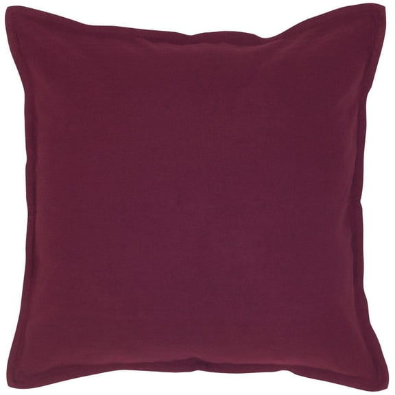Rizzy Home 18" x 18" Down Filled Pillow with Cotton Cover in Wine